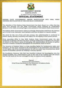 VIDEO, Dan Bilki Komanda, Public flogging, Kaduna State, Governor Uba Sani