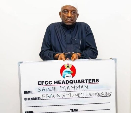 EFCC apprehends fleeing former power minister Saleh Mamman in Kaduna Saleh Mamman arrested by EFCC