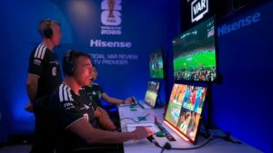 A 2026 FIFA World Cup VAR room