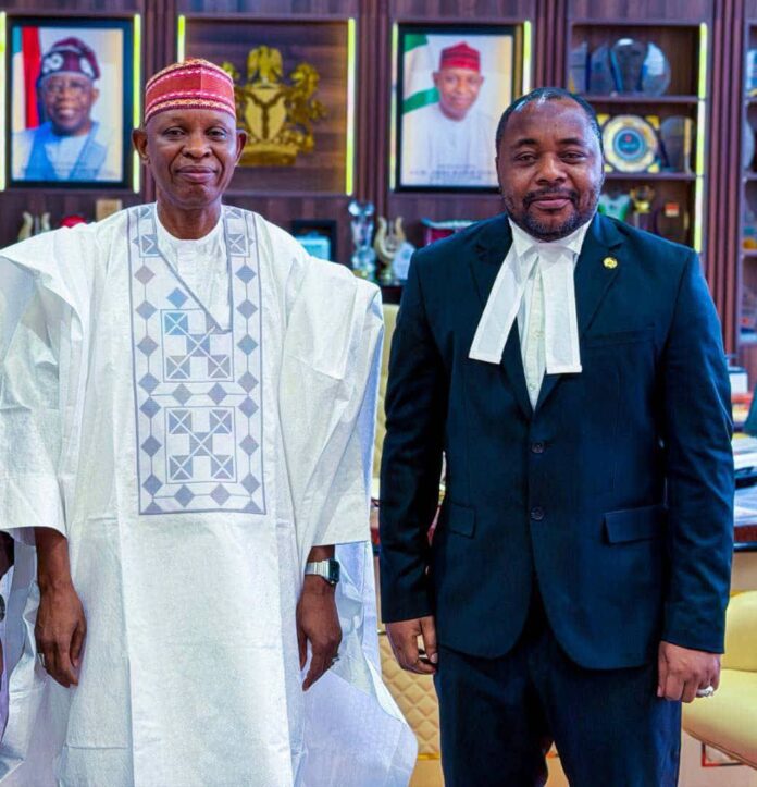 Governor Abba Kabir Yusuf of Kano State with Muhuyi Magaji Rimingado